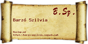 Barzó Szilvia névjegykártya
