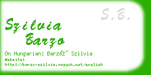 szilvia barzo business card